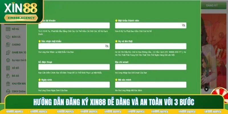 Hướng dẫn đăng ký XIN88 dễ dàng và an toàn với 3 bước 